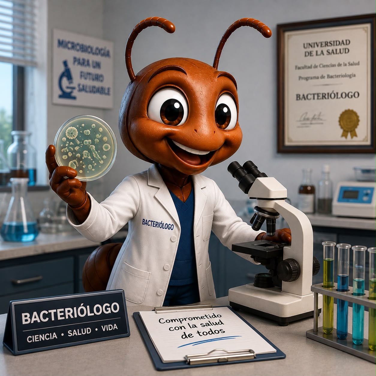 Hormiga bacterióloga — formación en Bacteriología